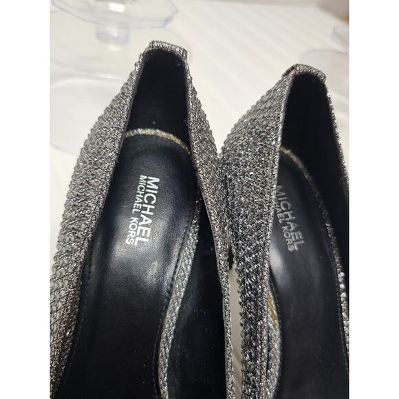 MIchael Kors Womens Silver Rhinestone 3" heels size 8.5. - Picture 6 of 8